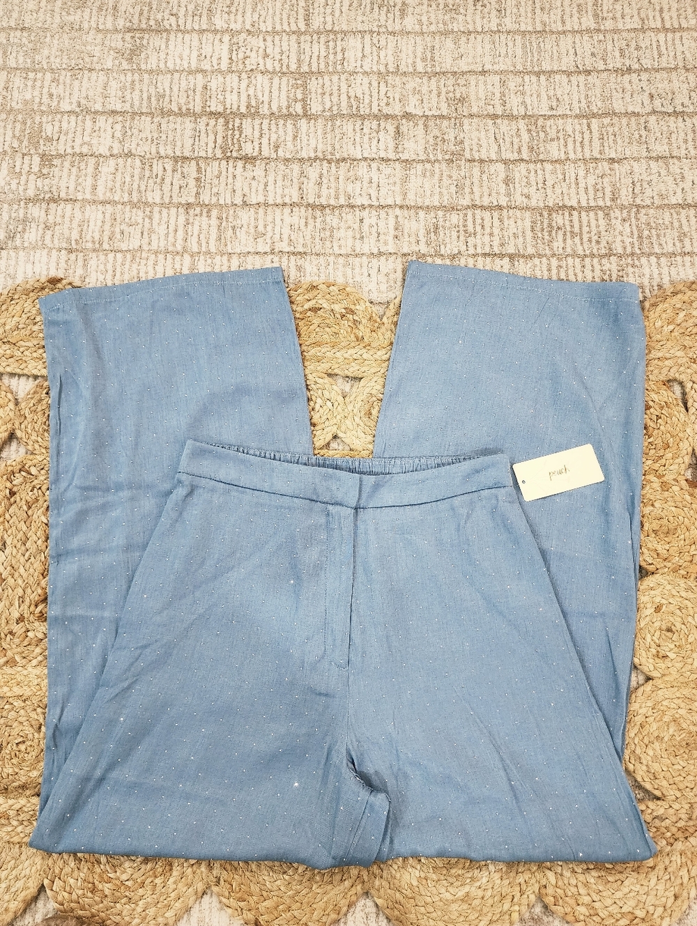 Womens Wide Pants With Ringstones - Picture 2 of 4